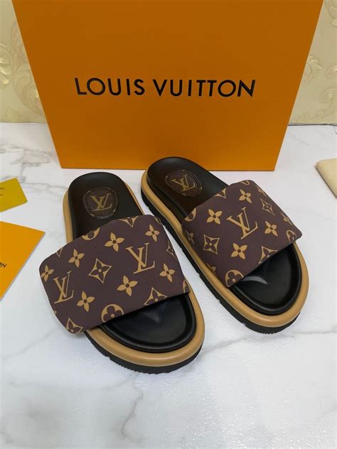 lv denim slides|louis vuitton puffer slides.